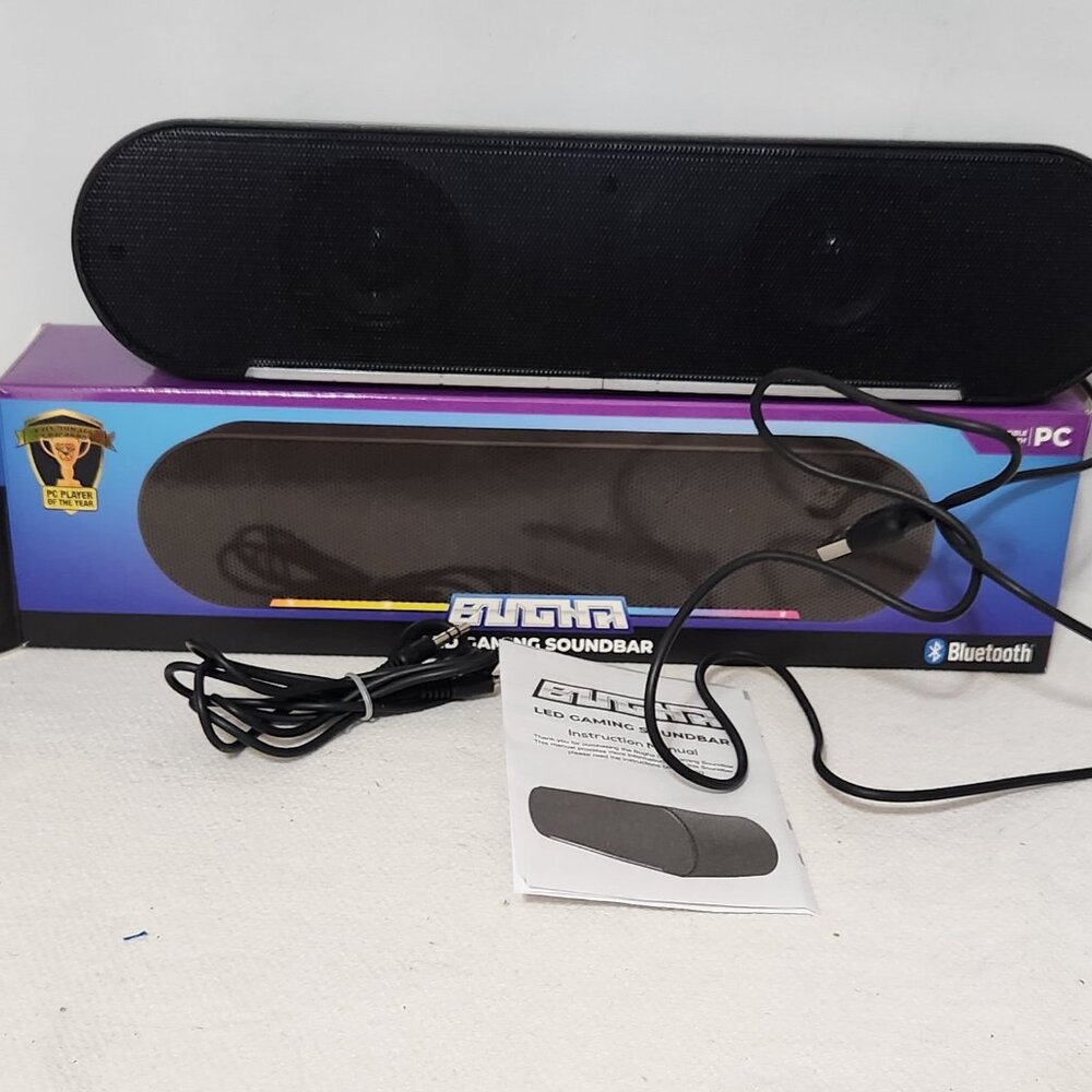 BUGHA LED Bluetooth Gaming 12" Soundbar w/RCB LED Light in Black - ZE030122